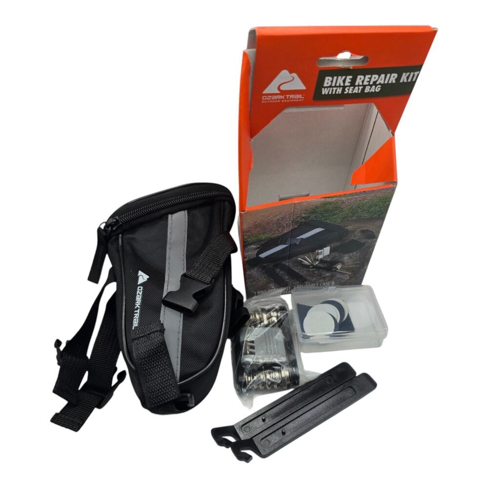 Ozark Trail Bicycle Repair Kit Seat Bag 11-in-1 Multitool Levers Patches Black